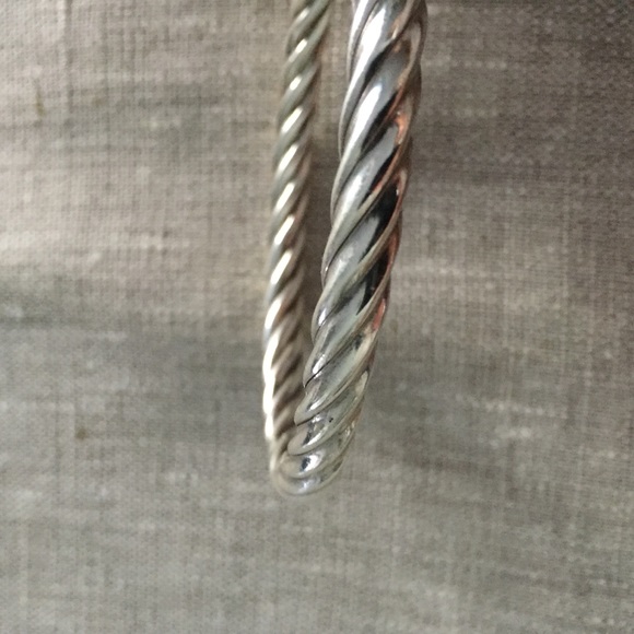 EUC Sterling Silver Hinged Cable Bangle Bracelet - Picture 2 of 7